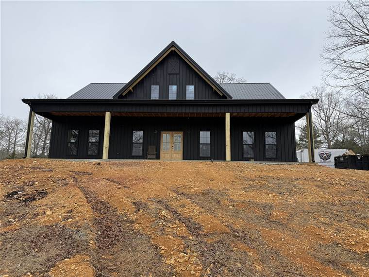 Residential gutter project showing finished exterior work
